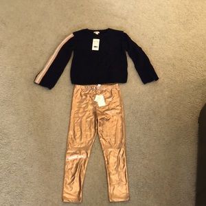 COPY - Splendid Girls 5/6 Navy Sweater & Pink Leggings